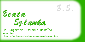 beata szlamka business card